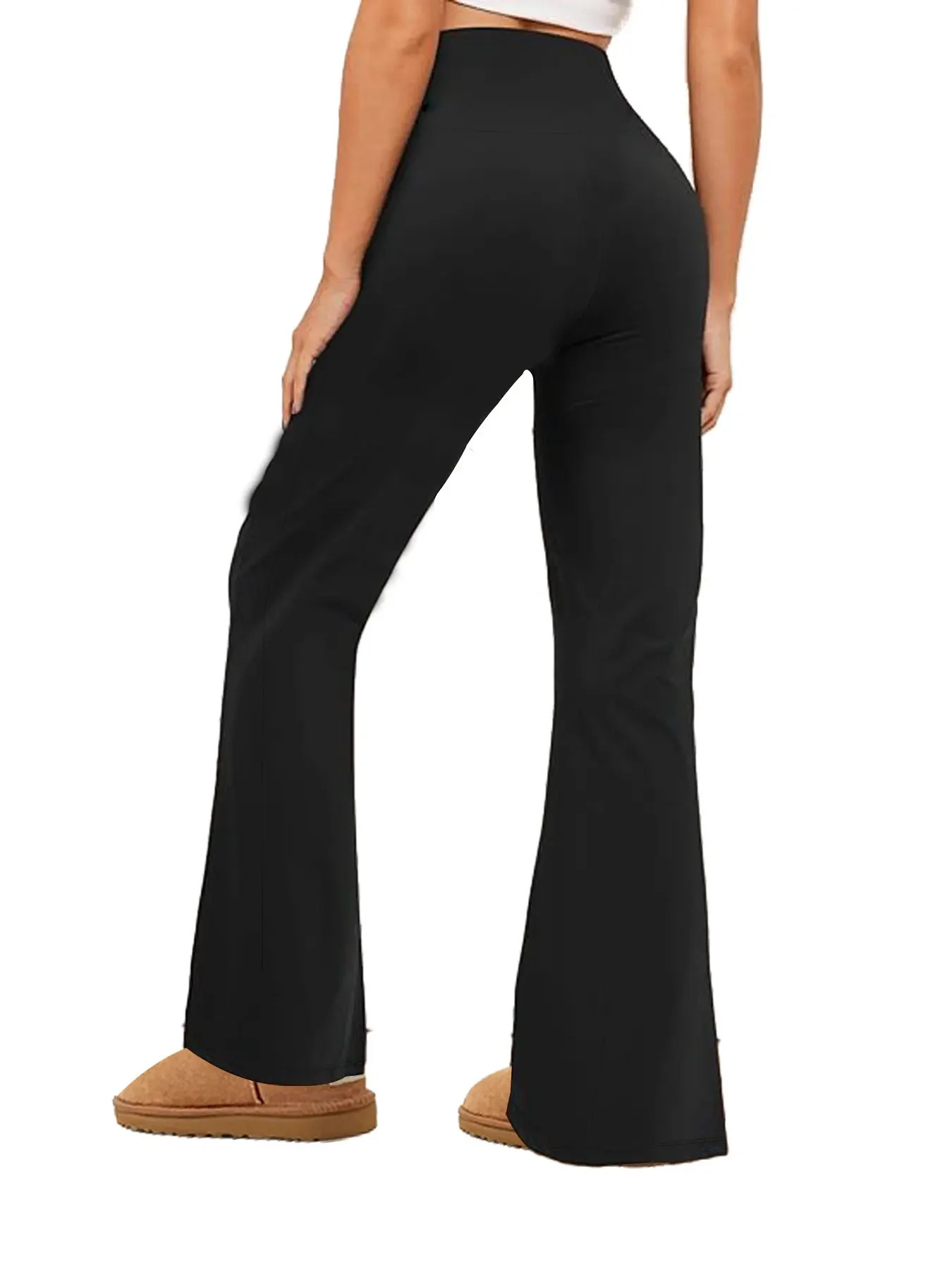 Womens Super Soft Flare Pants High Waisted Tummy Control Workout Yoga Leggings Bell Bottoms 251027