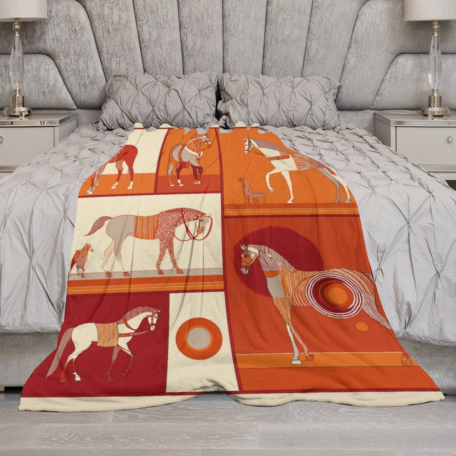 Custom H Designer Horse blanket blanket throw cashmere vibration blanket copert Home Travel Throw Summer Air Conditioner Beach home bedding blankets t