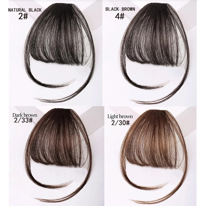 HSTAR Synthetic 3D Short Air Hair Bangs with Clip in Hair Extensions Realistic Fringe Hairpiece for Women Daily Wear 251014