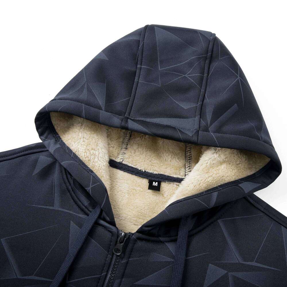 Winter Lambswool Coats Thicken Warm Jackets Long Sleeve Zipper Hoodies Casual Sports Fleece Black Coat Hooded Men Fashion Jacket