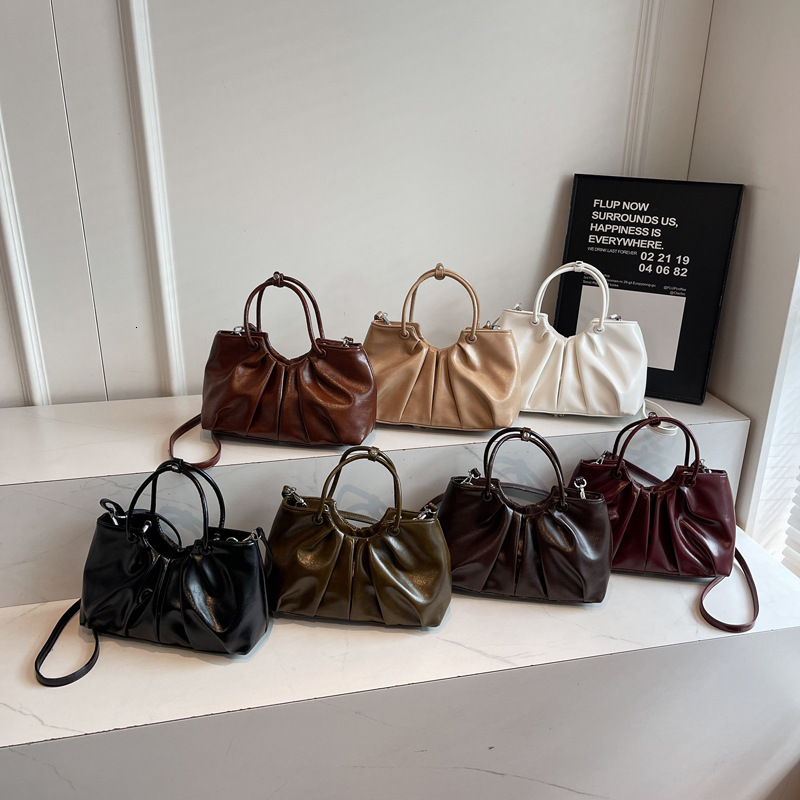 Free shipping designer bag French Cloud Bag Handbag for Women New Autumn and Winter Casual Niche Pleated Shoulder Crossbody Bag