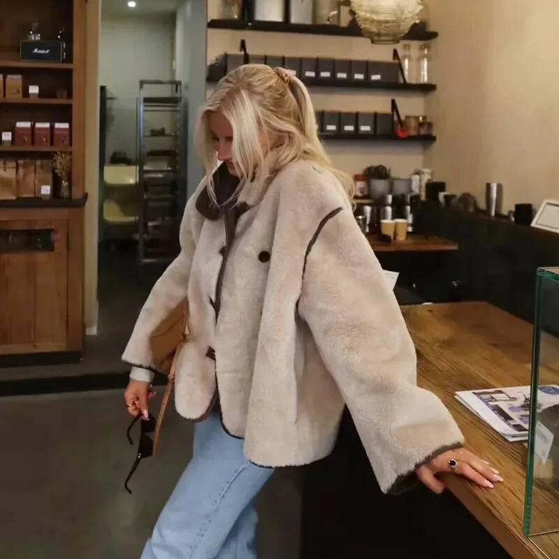 winter jacket women Women Faux Bomber Winter Fur Teddy Jacket Woman Fashion Cropped Jackets Duffle Coat New In Outerwear