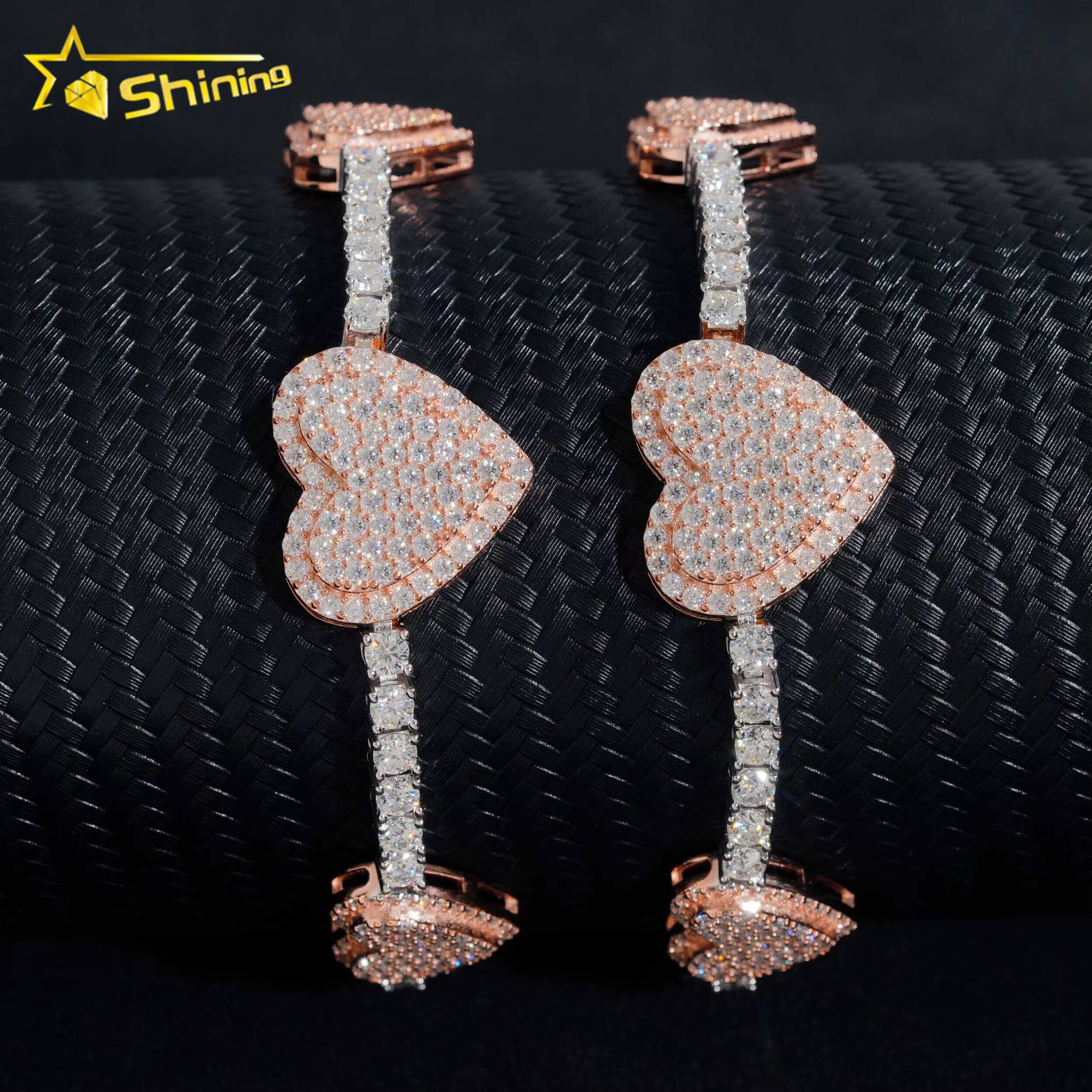 Fast Delivery Hot Sale Heart Bracelets 925 Sterling Silver Pass Diamond Tester GRA Certified VVS Moissanite Tennis Bracelets