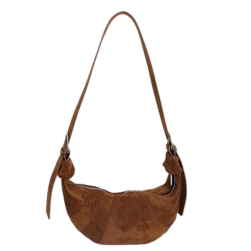 Free shipping designer bag Relaxed Suede Crossbody Bag for Women Large Capacity Horn Bag Versatile Fashion Commuter Shoulder Bag
