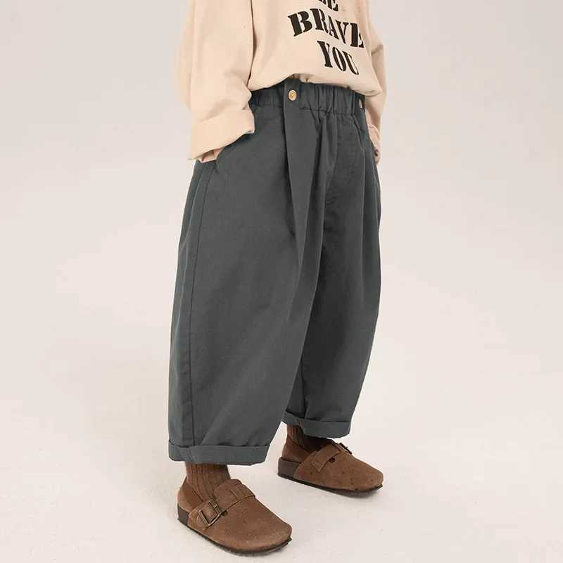 Children Clothing Boys Casual Pants 2024 Spring New Spring and Autumn Loose Korean Style Solid Color Casual Simple PantsT251027
