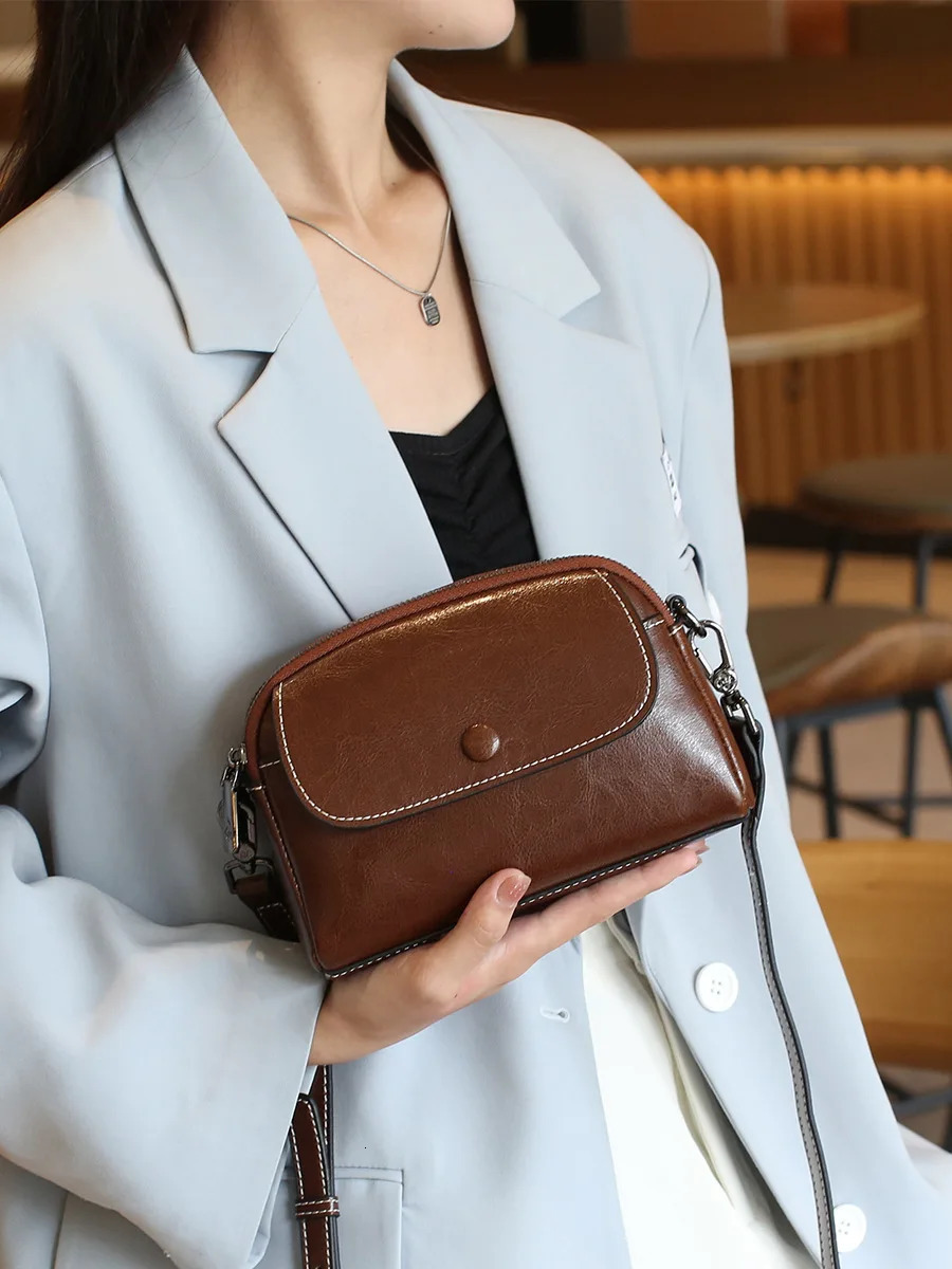 YANATARI mini small genuine leather vintage bag Crossbody Bag mobile phone shoulder bag women mobile bag for women 251027