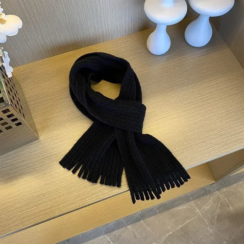 Childrens scarf retro western style small scarf baby striped bib boys and girls solid color versatile tassel scarf trend 251027
