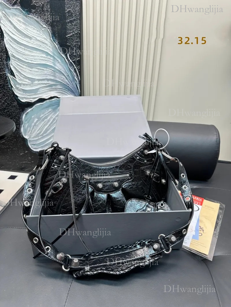 DHGM Designer Motorcycle Bag Classic Tote Crossbody hobo riveted bag in a variety of model sizes01