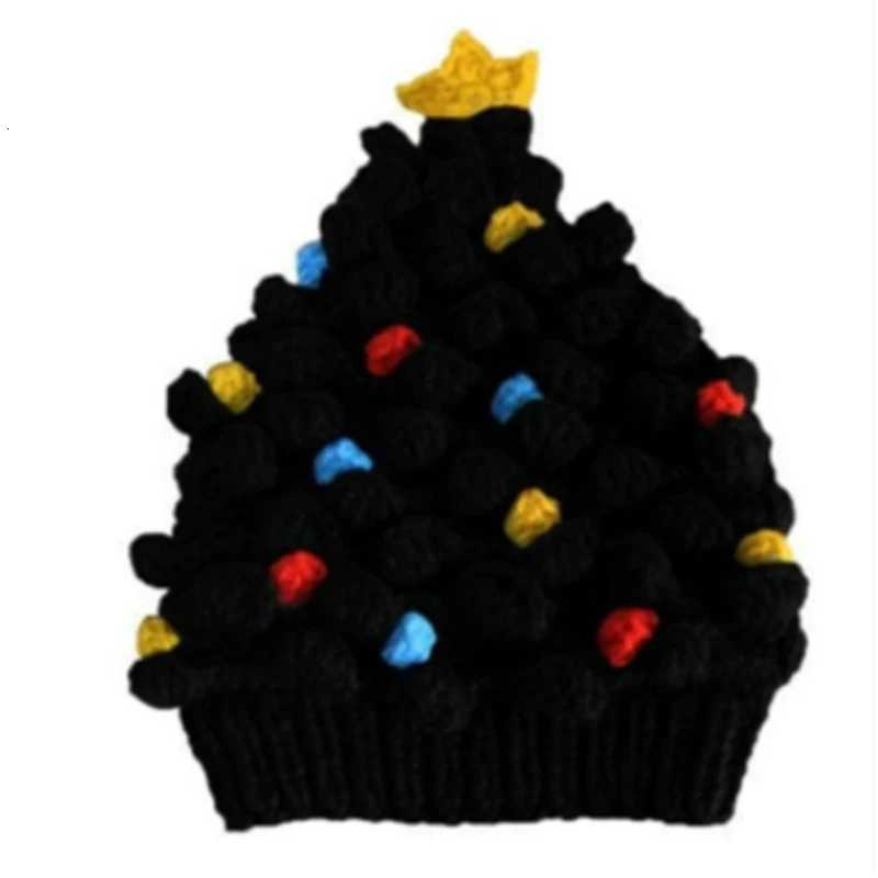 Christmas Knitted Hat Home Christmas Party Adults Kids Creative Pine Tree Shape Christmas Hat Comfy Warm Pullover Hat for GiftW251027