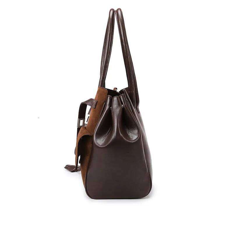 Vintage Suede Large Capacity Women Shoulder Bags Designer Purses Handbag Maillard Autumn and Winter Big Tote Bag