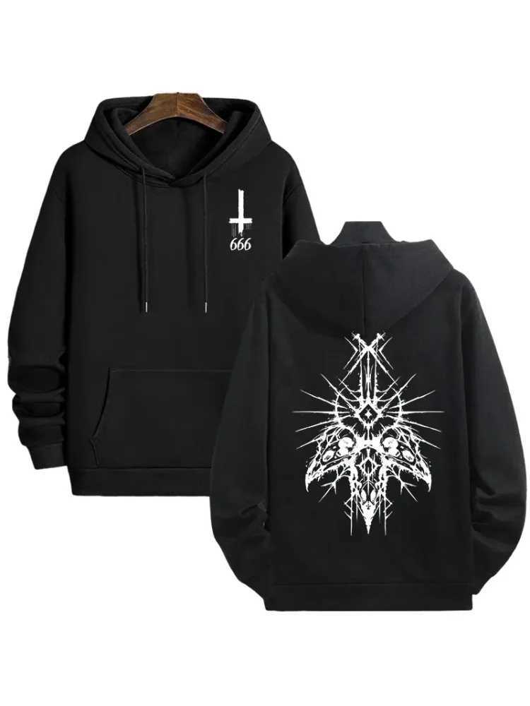 Mens hoodie devil stamping print hoodie fashion trend hoodie fleece longsleeved hoodie W251027