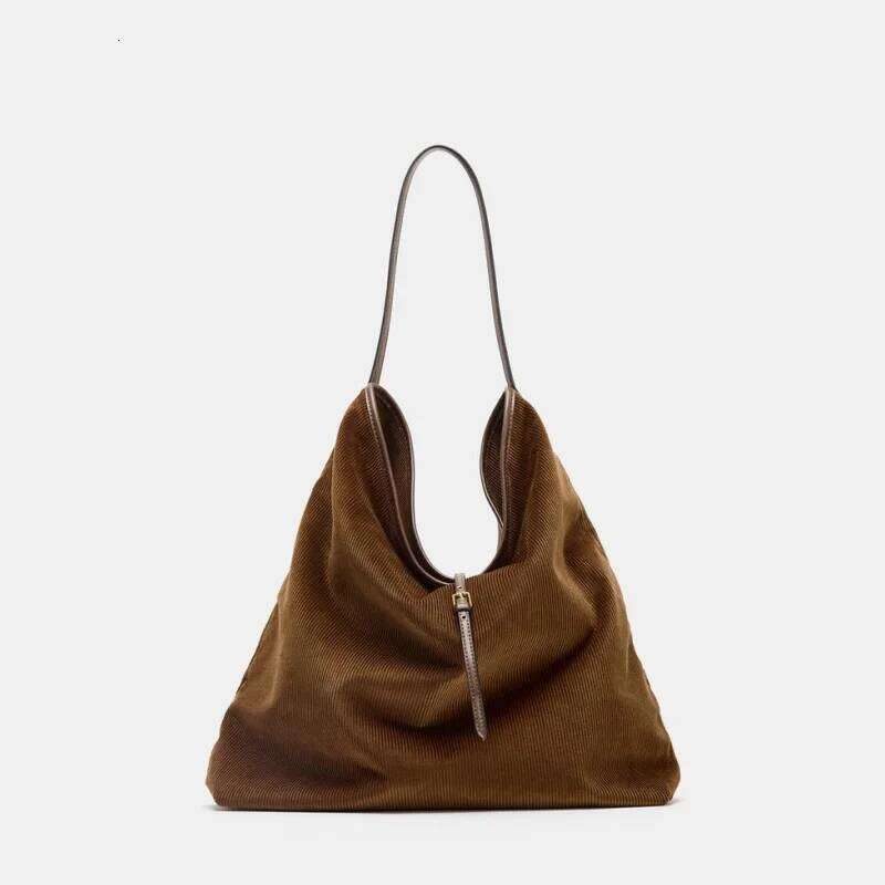 CORDUROY EFFECT TOTE Bag, Designer Hobo Bag For Ladies, Women's Fashionable Large Handbag With Top Handle