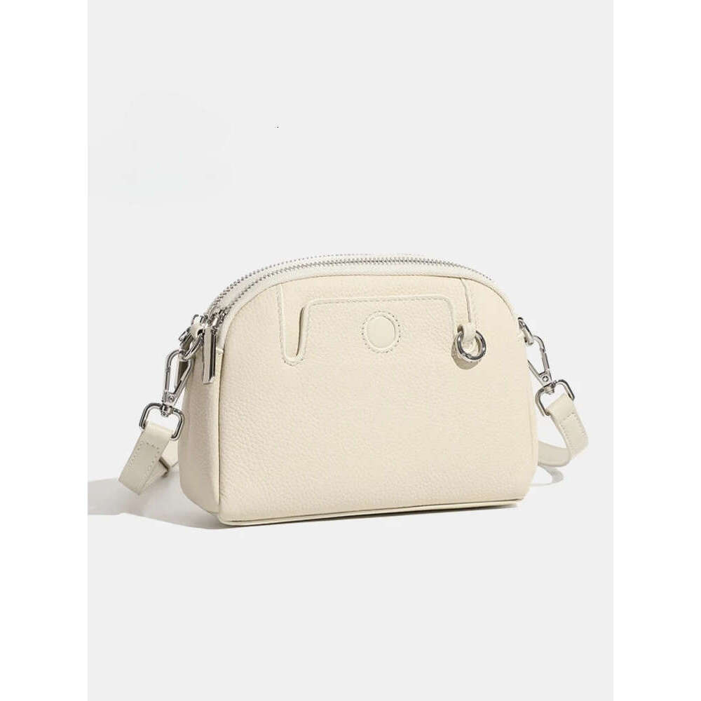 Zency New Beige Brown Small Genuine Leather Women Purse Lady Shoulder Crossbody Phone Bag For Daily Use