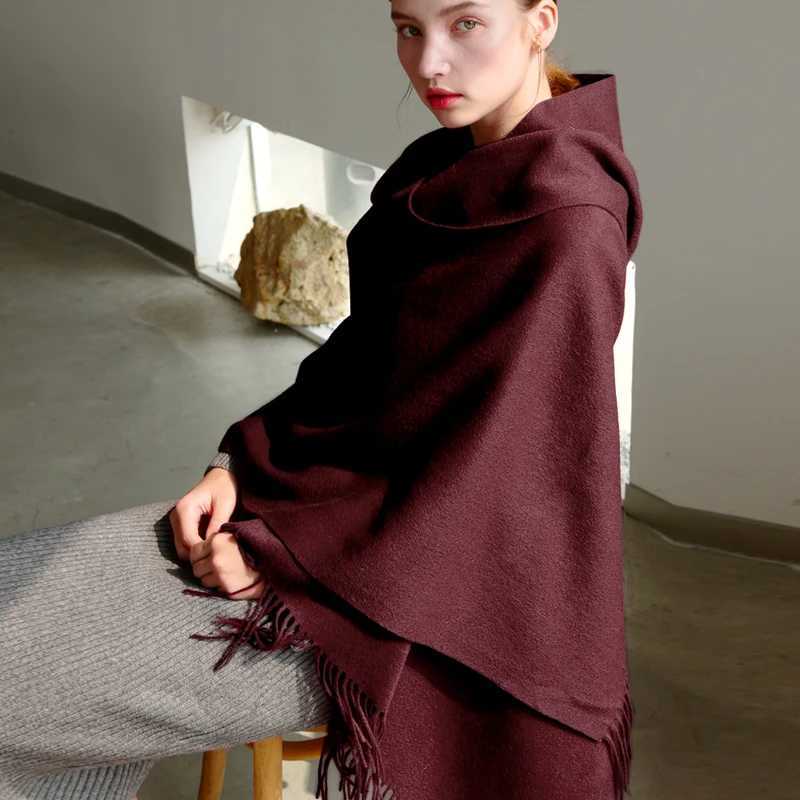 Wool Winter Scarf Wen Fashion Shawl Adt Solid Scarves Luxury Autumn Shawls and Wraps Poncho Scarfs for Ladies Unisex WrapW251027