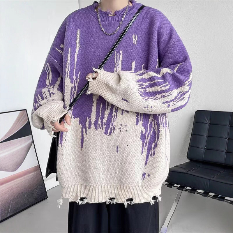 New American Style Sweater For Men Spring Designer Sweater And Autumn Niche Loose Fit Lazy Design Versatile Knitwear Korean Style Jacket