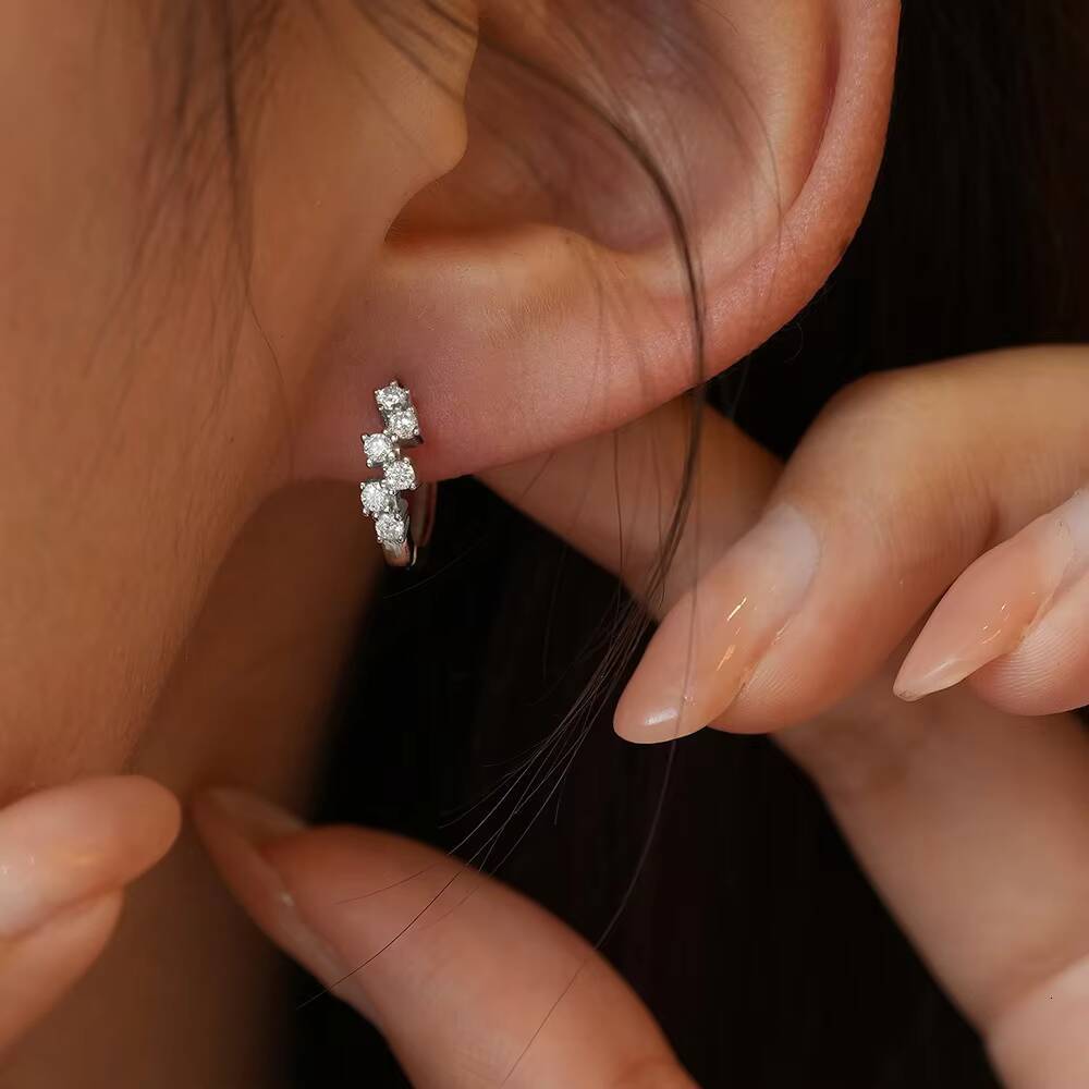 Wholesale Diamond Stud Earrings D Color Moissanite Original 925 Sterling Silver Huggie Hoop Statement Earring for Women