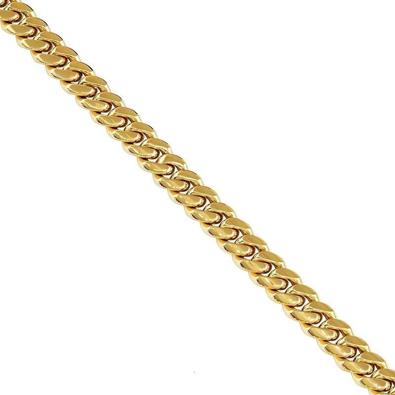 Hip Hop Jewelry Rapper Moissanite Gold Chain Real 14k Solid Gold Miami Cuban Link Chain