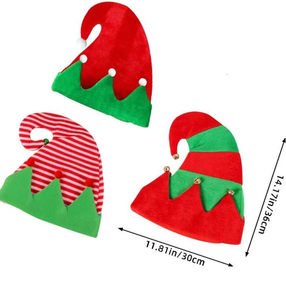New Creative Ball Stripe Xmas Cap Soft Party Supplies Red Santa Elf Hat New Year Christmas Xmas Outdoor Christmas HatW251027