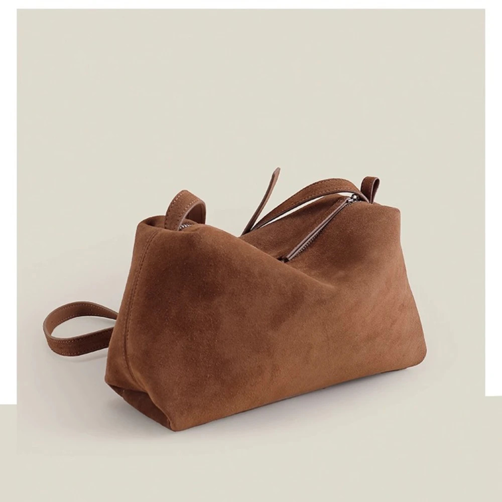 2026 Early Autumn Upgrate Thick Suede Cow Leather Long Strap Women Shoulder Crossbody Bag Matte Nubuck Female Handbag Green 251027