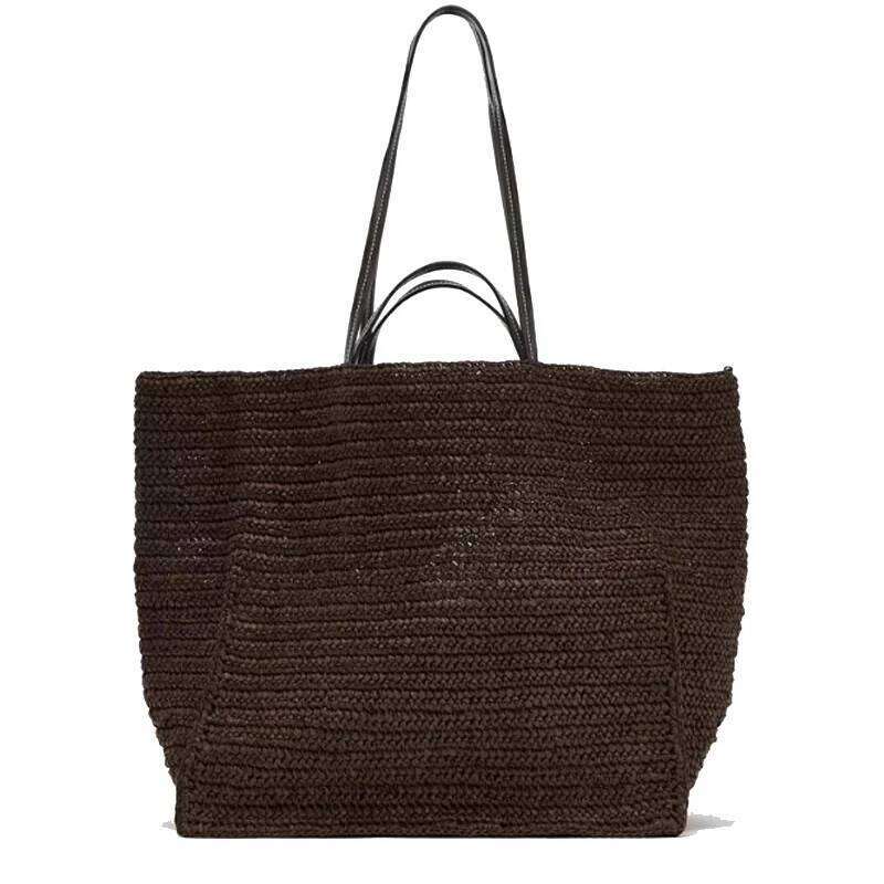 Large Capacity Straw Tote Designer Women Handbags Handmade Woven Summer Beach Bag Big Shopper Purses