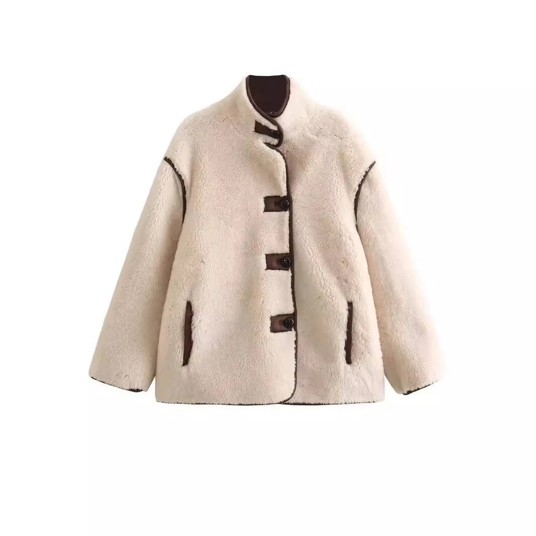 winter jacket women Women Faux Bomber Winter Fur Teddy Jacket Woman Fashion Cropped Jackets Duffle Coat New In Outerwear
