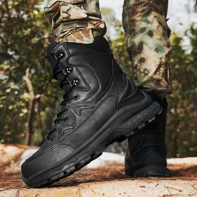 Mens hiking boots outdoor combat walking tactical casual boots versatile fashion boots 251021