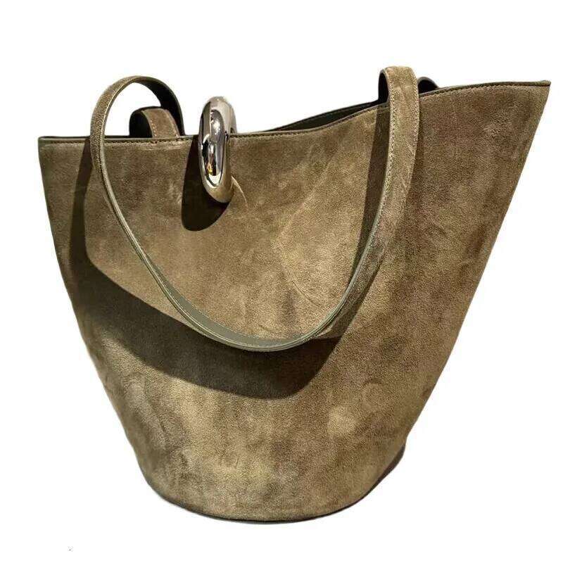 Top Women's Leather High-End Nubuck Suede Handbag Commuter Shoulder Crossbody Bag Niche Design Sense 2025 New