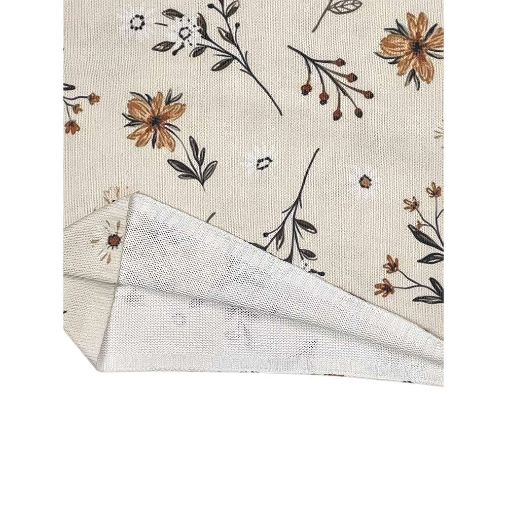 Women's 3D Print V-Neck Sweater - Fashion All-Over Brown Beige Floral Pattern, Soft All-Season Versatile Casual & Wear, Cute Sweater, Formal Atti