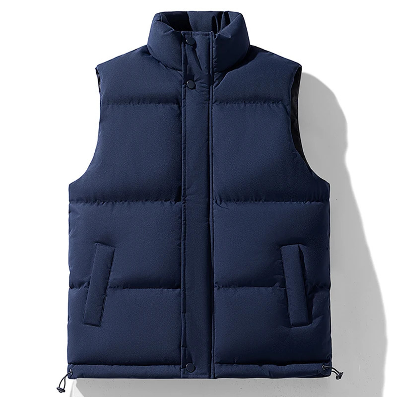 Mens Vest Jacket Warm Sleeveless Puffer Jackets Winter Waterproof Zipper Coat Autumn Standup Collar Casual Waistcoat Clothing 251024