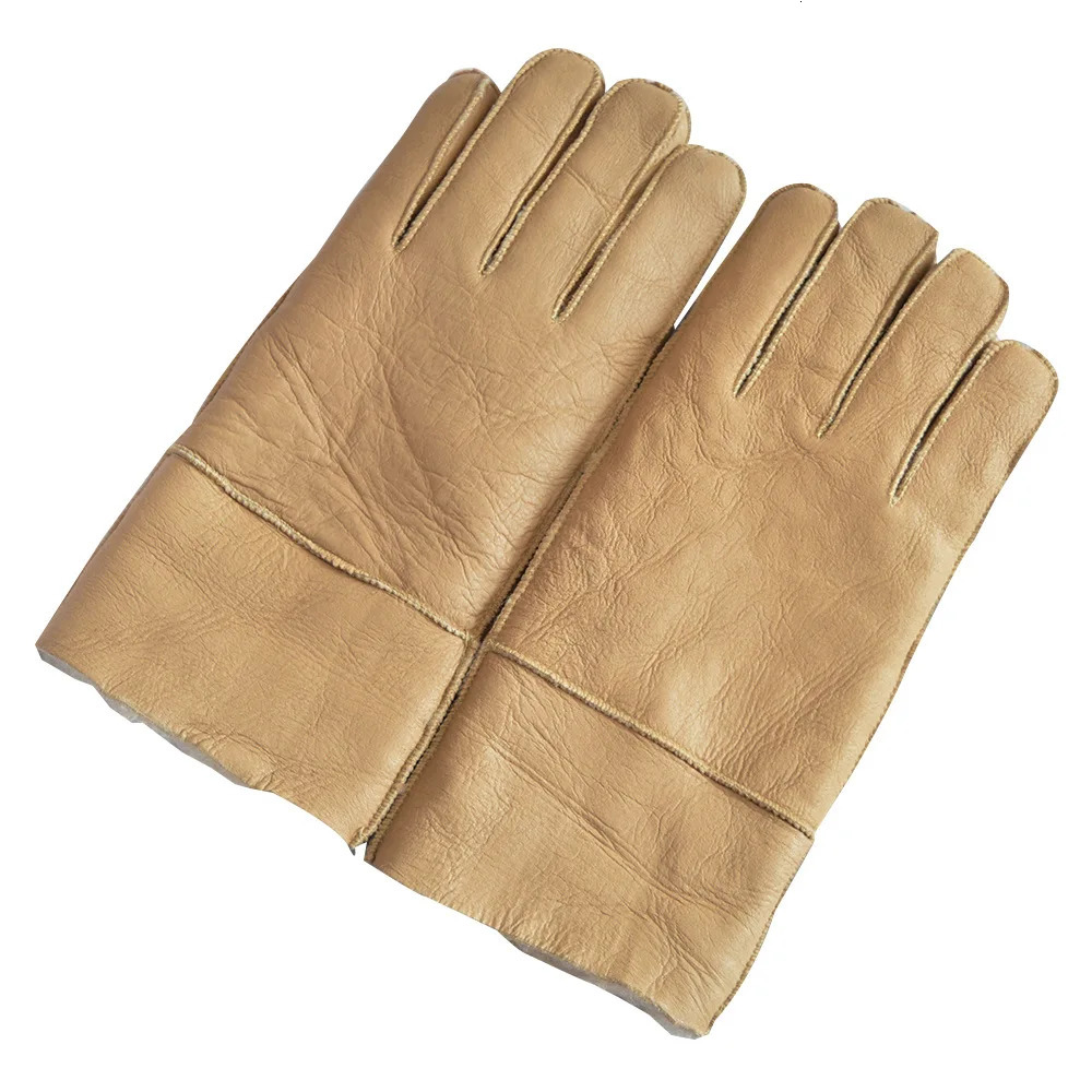 Sheepskin Gloves for Men Winter Warmth Leather with Fur Thicken Outdoor Windproof Cycling Gloves Mens Sheepskin Fur 251024