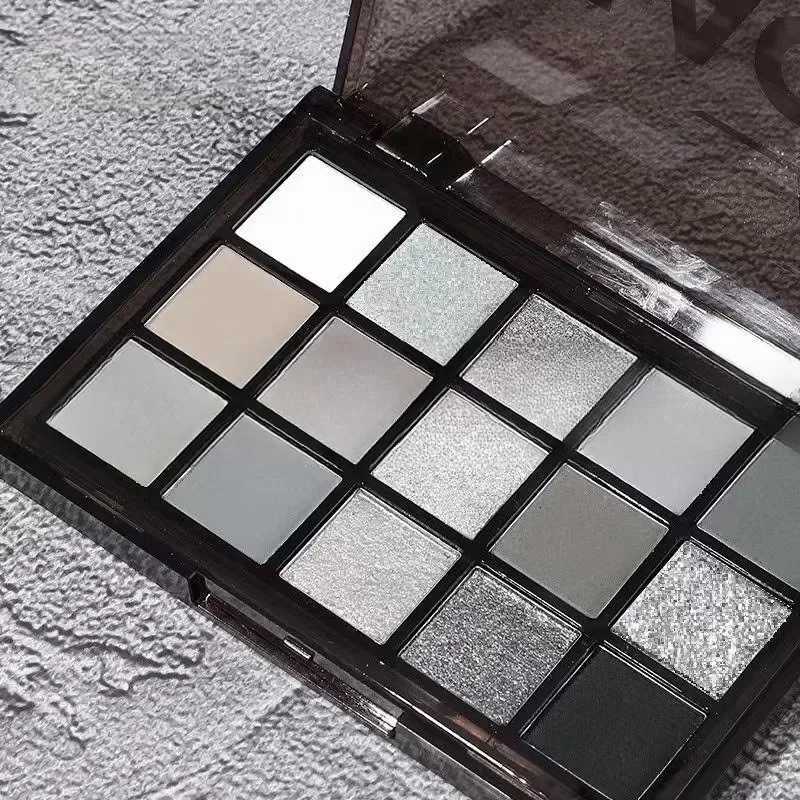 15 Colors Dark Night Eyeshadow Smoky Black Makeup Eyeshadow Long Lasting Matte Pearlescent Grey Black Dark Eye Shadow CosmeticsXJ251027
