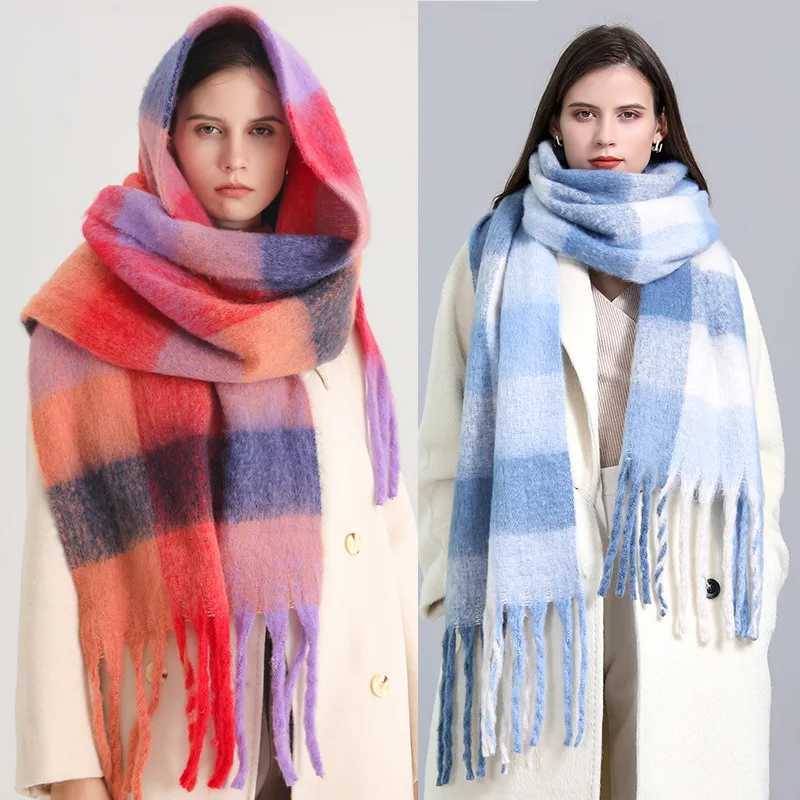 Autumn Winter Luxury Wen Scarves 24038cm Men Thickening Warm Scarf Plaid Tassel Shawl Cashmere Imitation Fashion WrapW251027
