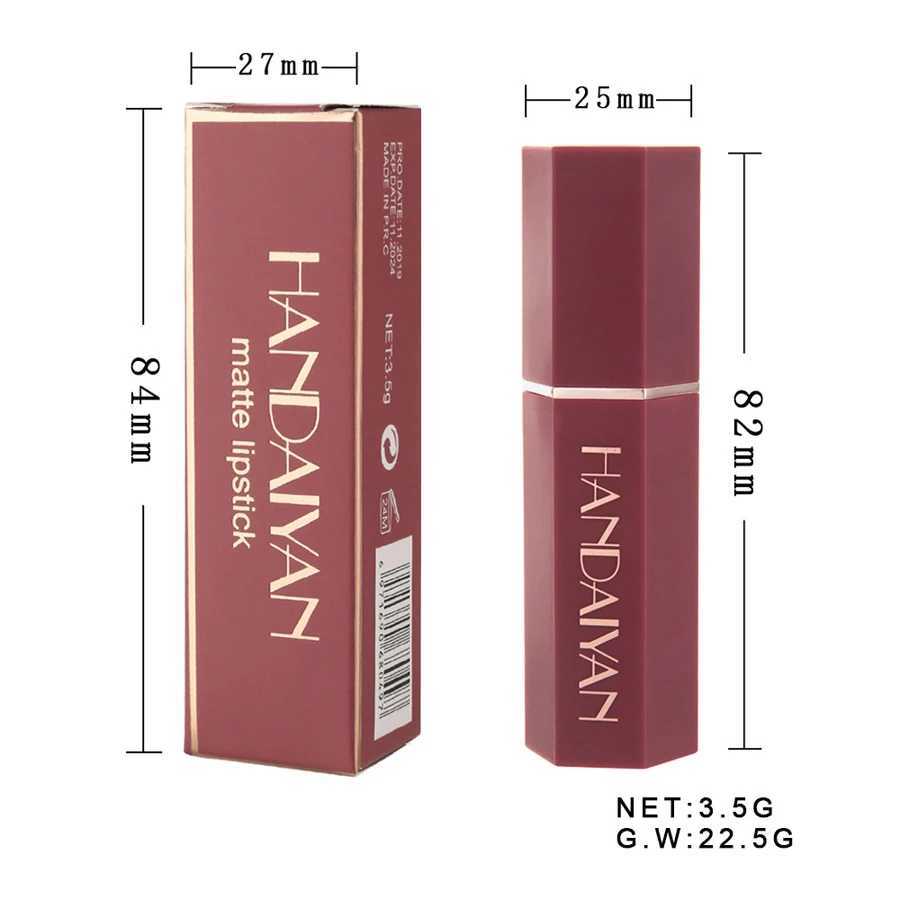 HANDAIYAN 6 Color Moisturizing LongLasting Matte Lipstick NonStick Cup Show Temperament Waterproof Nude Makeup Lipsticks W251027