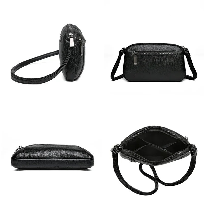 Solid Color Cowhide Sac Fashion Female Crossbody Tote Soft Genuine Leather Handbag Fashion Women Shoulder Messenger Bag 251027