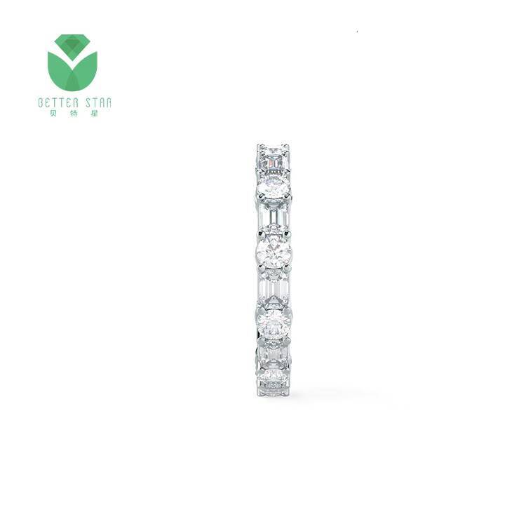 Wholesale Price Pave Setting Full Lab Grown Diamond Wedding Ring CVD Synthetic Diamond Engagement Ring Wedding Jewelry for Women