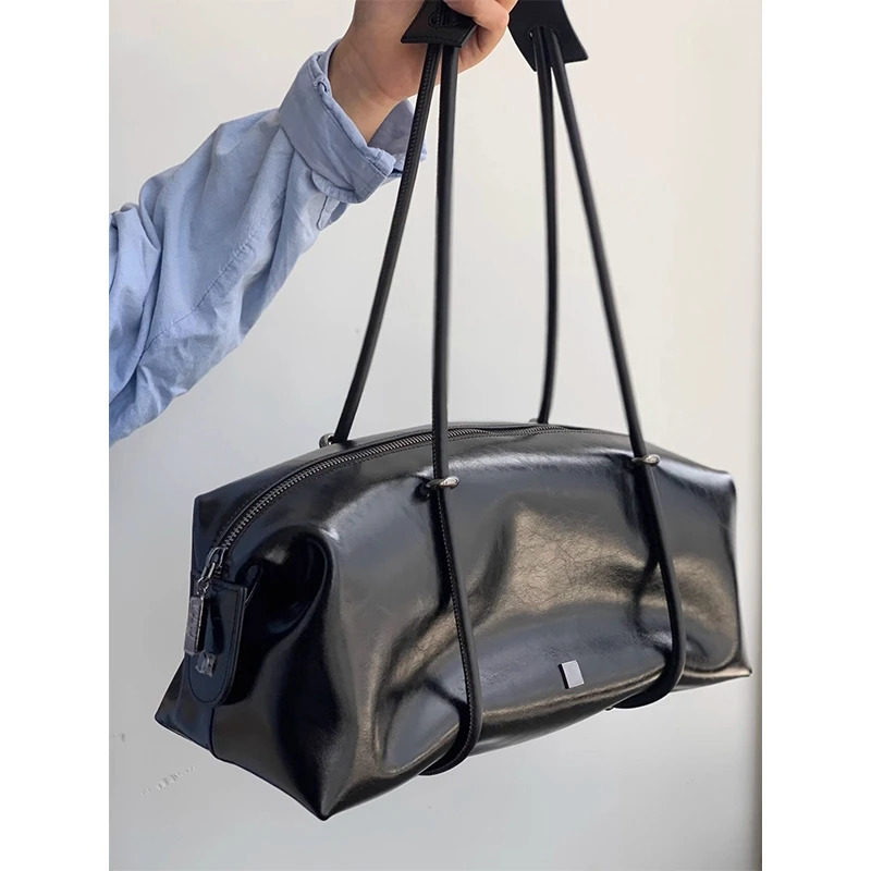 Boston Large Capaci Womens Bag Sle Single oulder Fitn Pillow Soft PU Leather Casual Tote 251014