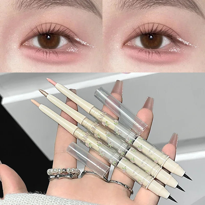 Double Head Matte Pearlescent Eyeliner Pen Highlighter Brightening Shadow Under Eyelid Liner Liquid Contour Lying Silkworm Pen 251027