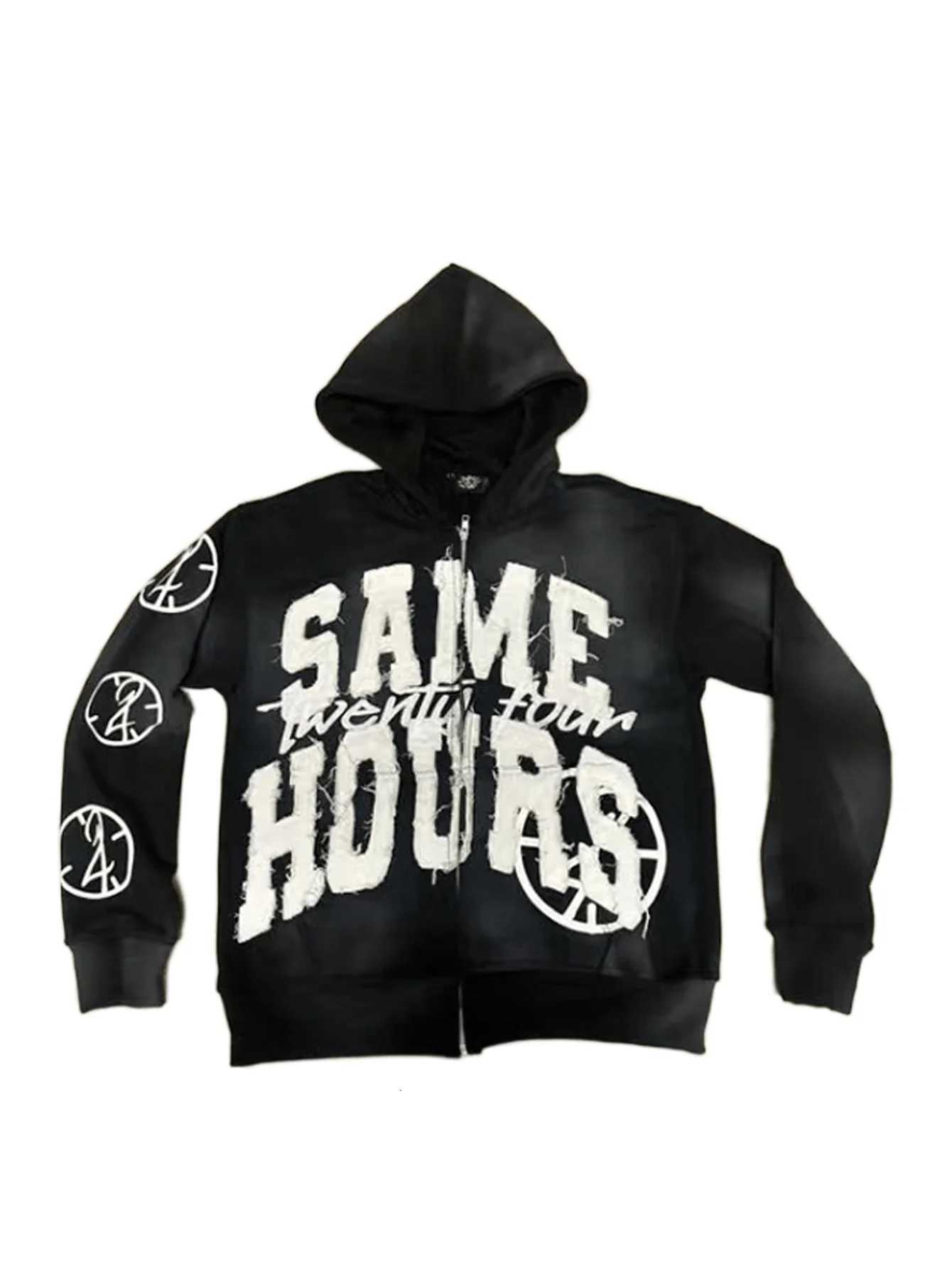 Y2k Hoodie Graphic Zip Up Hoodies Hip Hop Streetwear Aesthetic Sweatshirts Oversized Vintage Outfit W251027