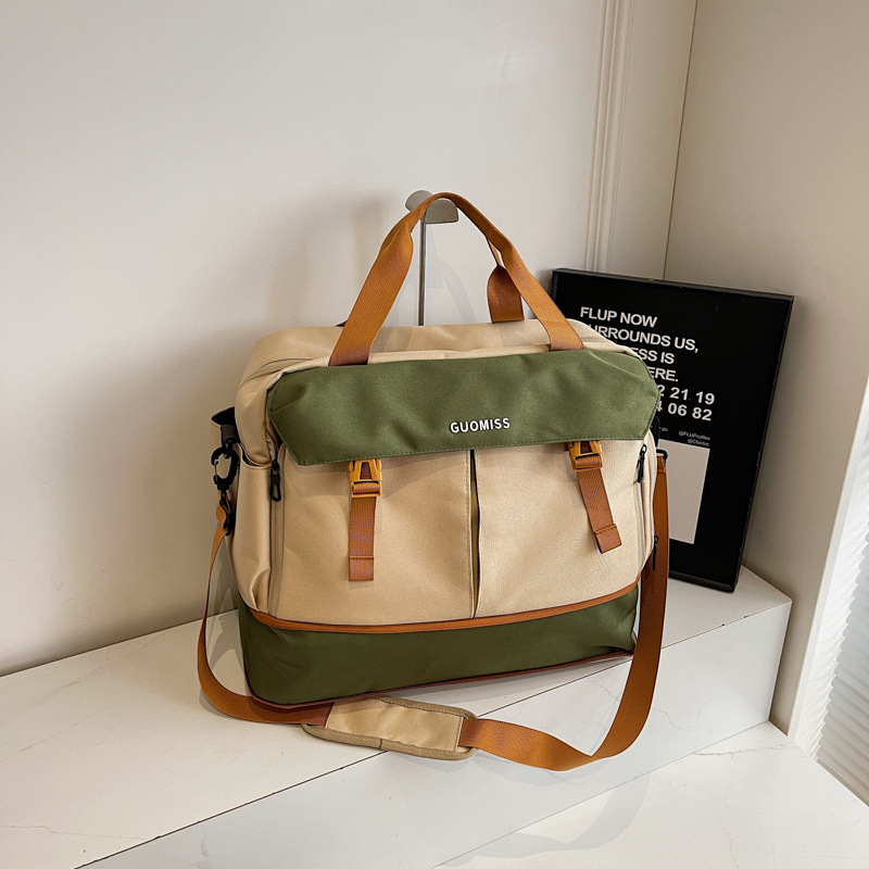 Travel Bag Large Capacity Women Can Pull Bar Box Boarding Bag Luggage Dry And Wet Separation Sports Fitness Bag Cross-Body Bag 2025s hot