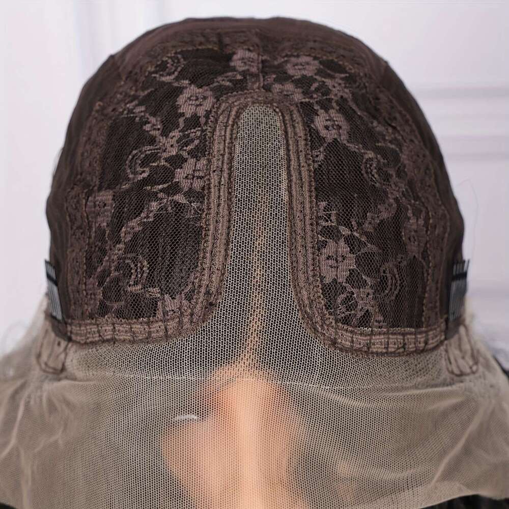 Glueless Lace Front - Natural Look Preplucked Hairline, 26" Long Kinky Curly Synthetic Wig With Bangs, No Glue Needed, Everyday Special Events, M