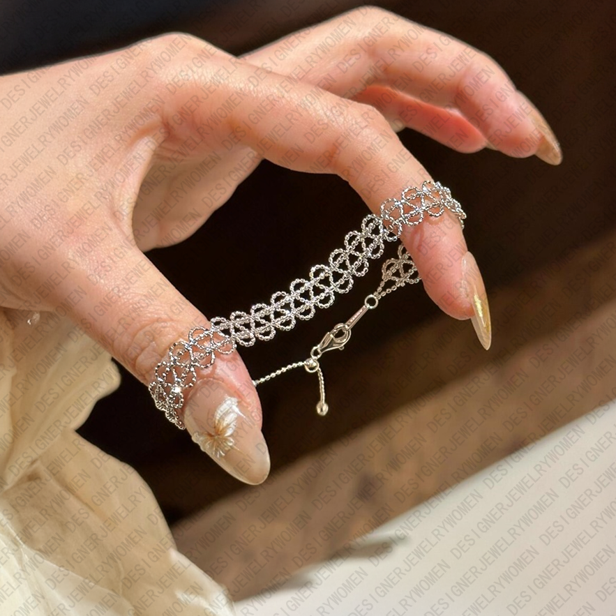 Designer Bracelet for Women French Style Bracelets Layered Bangle lace Bangles Charm Luxury Jewlery Designer for Women Elegant Chic Gift Free shipping