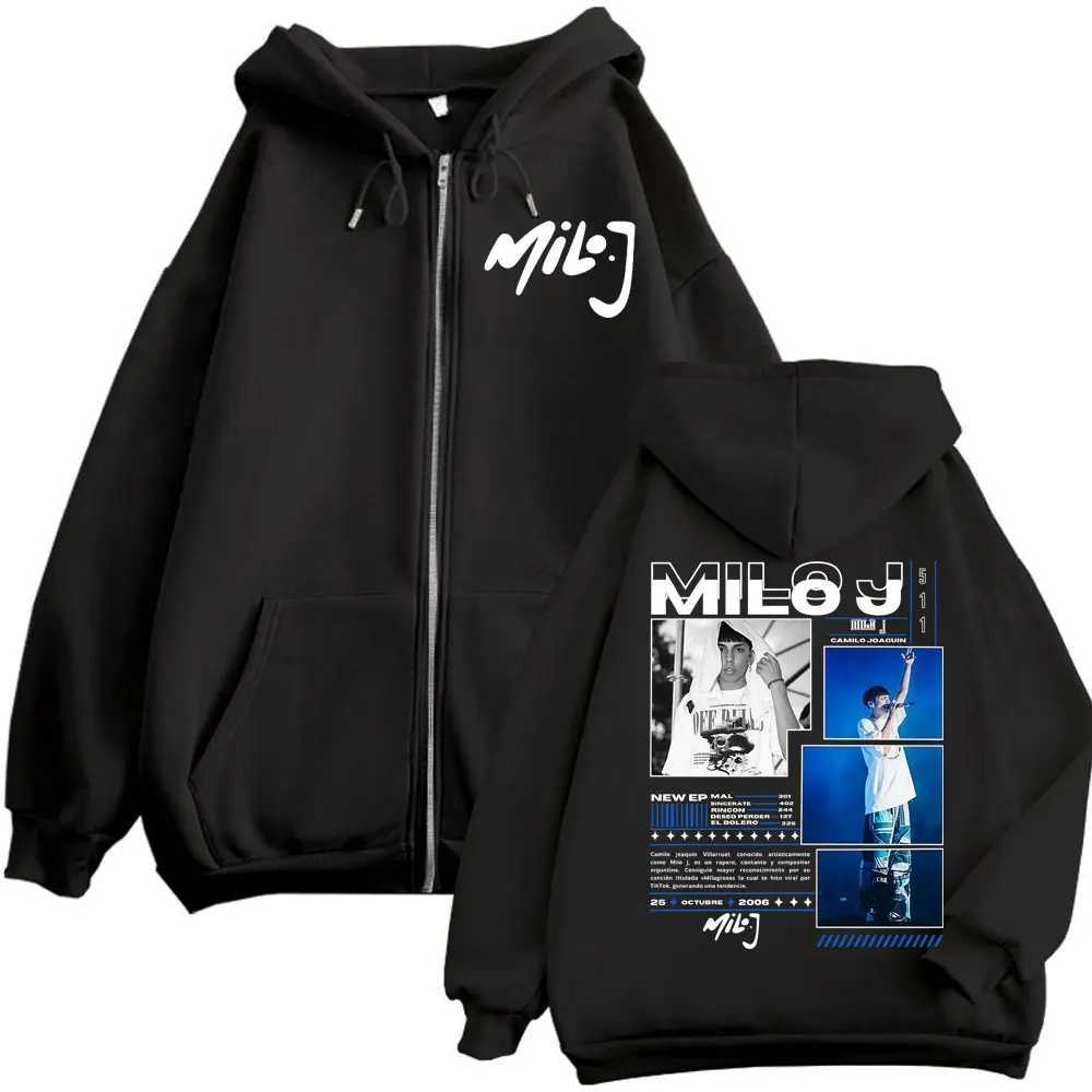 Rapper Milo J 5 Album Merch Zipper Hoodie Men Women Clothing Fashion Y2k Zip Up Sweatshirts Harajuku Hip Hop Pullovers Jacket W251027