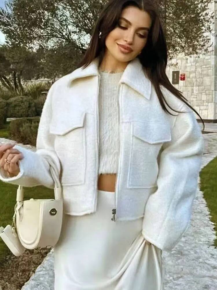 winter jacket women HH Women Elegant Solid Jacket Front Pocket Long Sleeve Zipper Jackets Coat For Woman Fashion Autumn Casual Outerwear