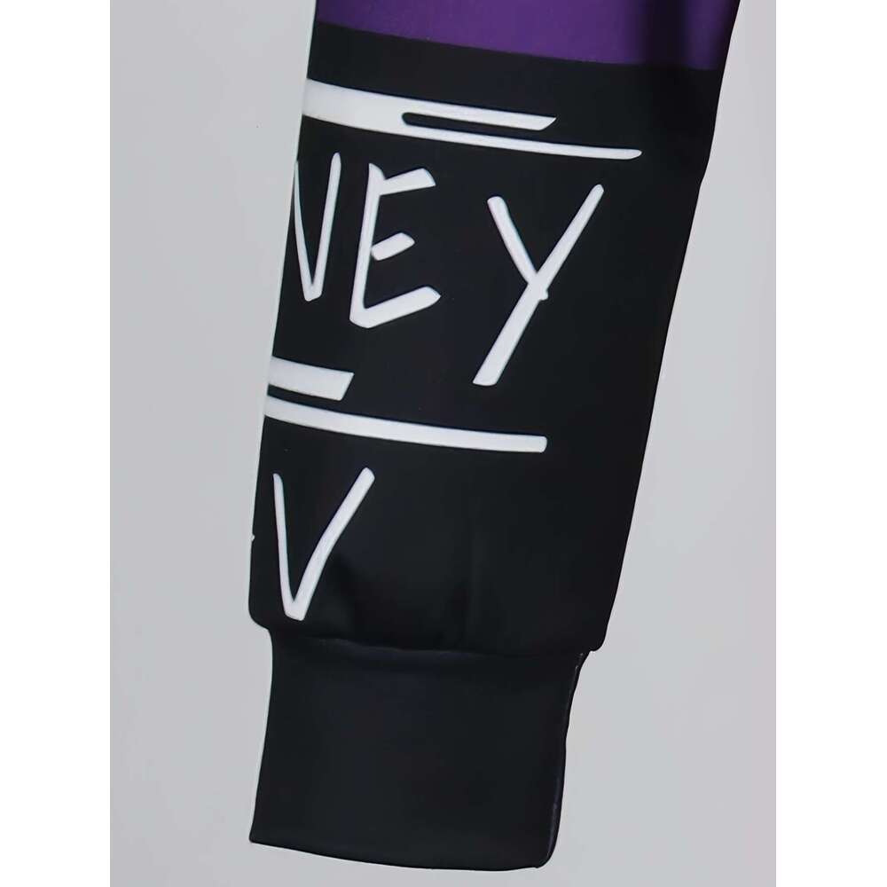 Women's Elegant Block Letter Print Pullover Top - Soft Long Sleeve Shirt With Adjustable Drawstring Waist, Hine Washable Casual Chic Blended Colo