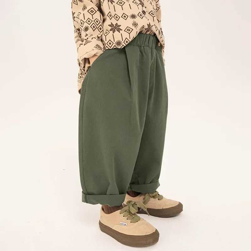 Children Clothing Boys Casual Pants 2024 Spring New Spring and Autumn Loose Korean Style Solid Color Casual Simple PantsT251027