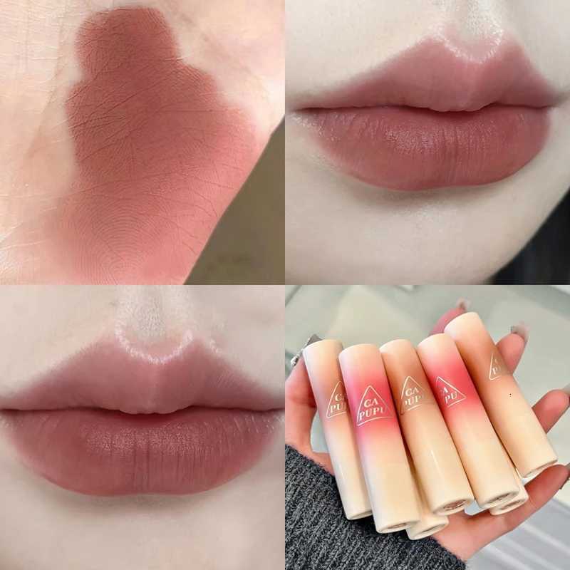 Waterproof Velvet Lipstick Easy To Wear Longlasting Lipstick Matte Nude Coffee Lip Glaze Nonstick Cup Makeup Lip Tint Cosmetic W251027