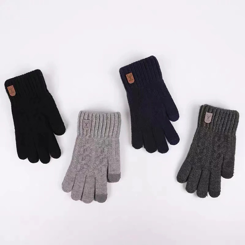 Women Winter Gloves Thermal Warm Lining Elastic Cuff Cozy Thick Winterproof Knit Gloves for Driving Riding One Size Fits Most 251024