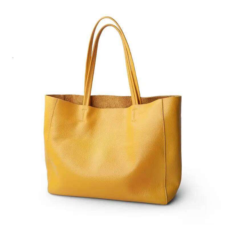 Luxurious Soft Genuine Shoulder Bags Large Capacity Women Tote Bag Brand Designer Leather Lady Casual Handbag