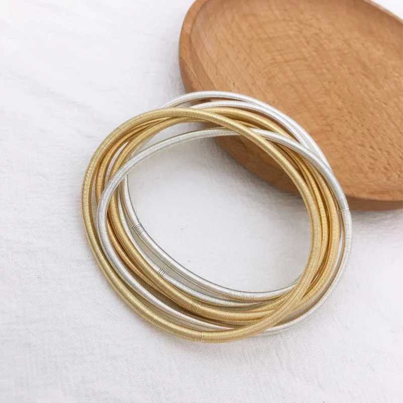 Friendship Spiral Tescopic Caon Elastic Bracet Set for Wen 2024 Fashion Gold Plated Spring Bracet Jewelry GiftsW251027