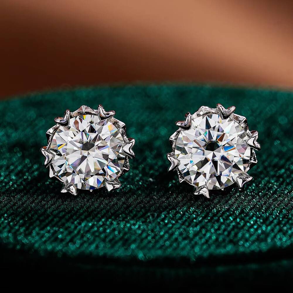 925 Sterling Silver Moissanite Buckle Earrings for Women Fashion Exquisite Student Girlfriend Jewelry Accessories Party Gift